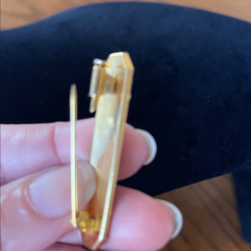 Geometric Gold and Black Brooch Toledano